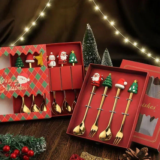 Christmas Table Decor Stainless Cutlery Set